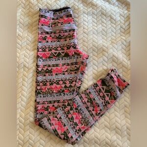 Pure Barre Pink and Black Patterned Leggings [Small]